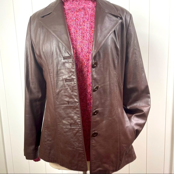Wilsons Leather Jackets & Blazers - Vintage Wilson’s Genuine Leather Brown Two Button Jacket